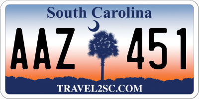 SC license plate AAZ451