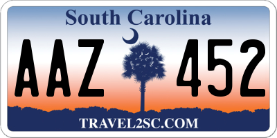 SC license plate AAZ452