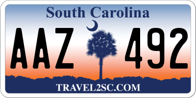 SC license plate AAZ492