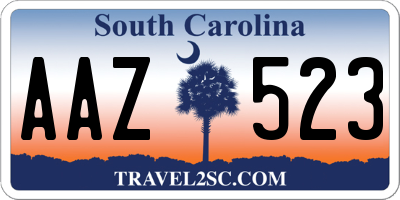 SC license plate AAZ523