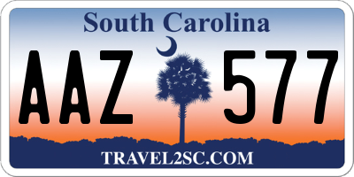 SC license plate AAZ577