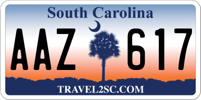SC license plate AAZ617