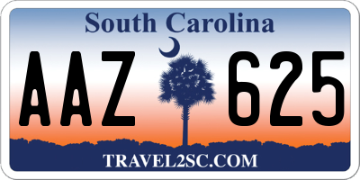 SC license plate AAZ625