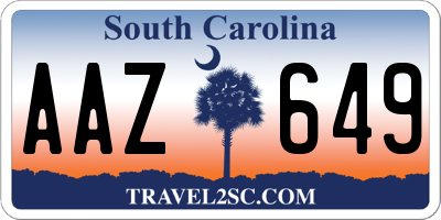 SC license plate AAZ649
