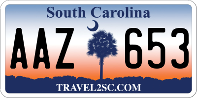 SC license plate AAZ653