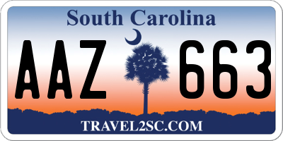 SC license plate AAZ663