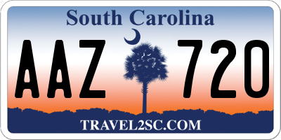 SC license plate AAZ720