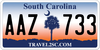 SC license plate AAZ733