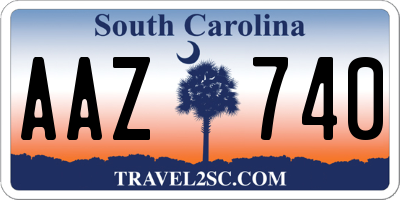 SC license plate AAZ740