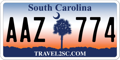 SC license plate AAZ774