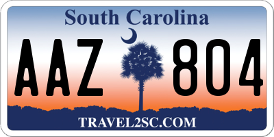 SC license plate AAZ804