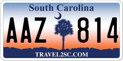 SC license plate AAZ814