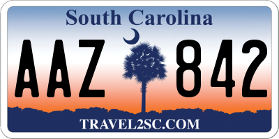 SC license plate AAZ842