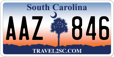 SC license plate AAZ846