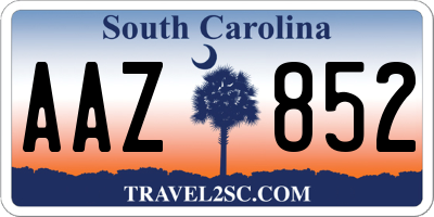 SC license plate AAZ852
