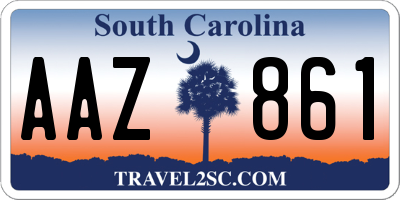 SC license plate AAZ861