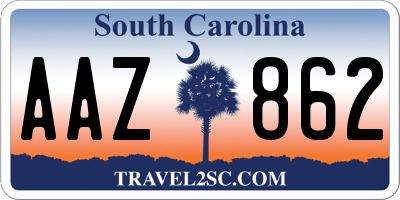 SC license plate AAZ862