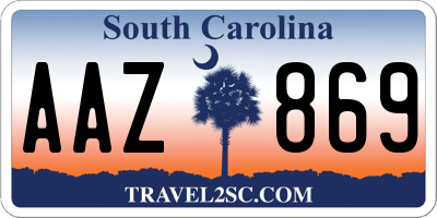 SC license plate AAZ869