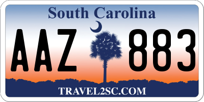 SC license plate AAZ883