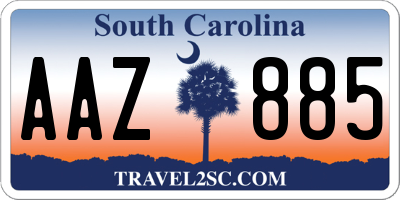 SC license plate AAZ885