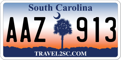 SC license plate AAZ913