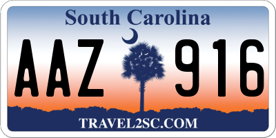 SC license plate AAZ916