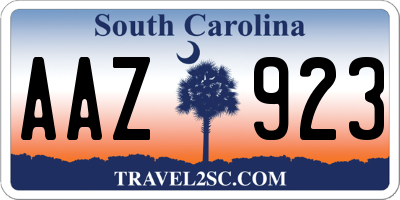SC license plate AAZ923