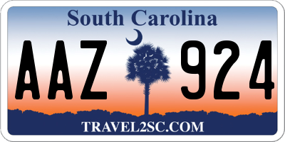 SC license plate AAZ924