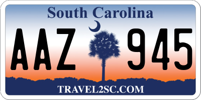 SC license plate AAZ945