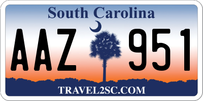 SC license plate AAZ951