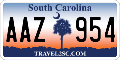 SC license plate AAZ954
