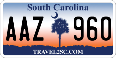 SC license plate AAZ960