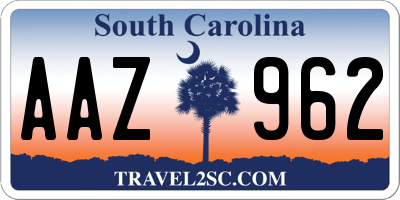 SC license plate AAZ962