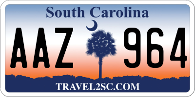 SC license plate AAZ964