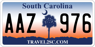 SC license plate AAZ976
