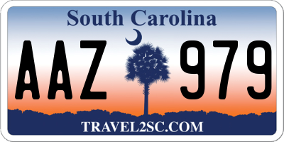 SC license plate AAZ979