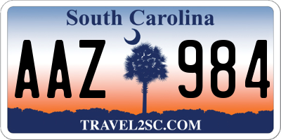 SC license plate AAZ984