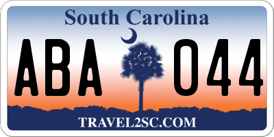 SC license plate ABA044
