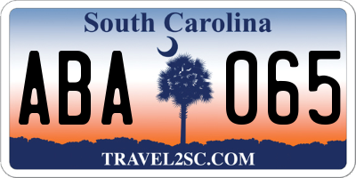 SC license plate ABA065
