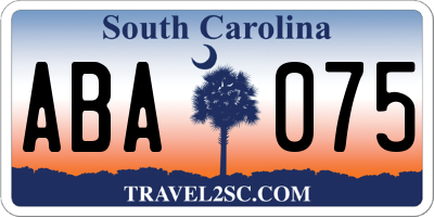 SC license plate ABA075