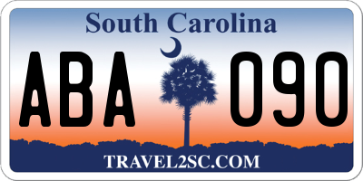 SC license plate ABA090