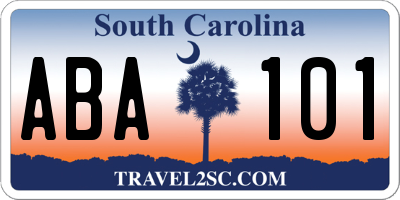 SC license plate ABA101