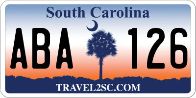 SC license plate ABA126