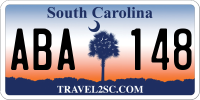 SC license plate ABA148