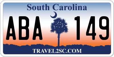 SC license plate ABA149
