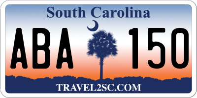 SC license plate ABA150