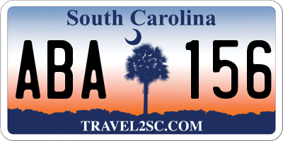 SC license plate ABA156