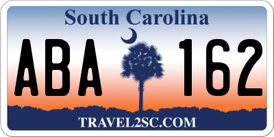 SC license plate ABA162