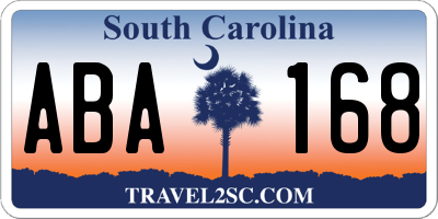 SC license plate ABA168