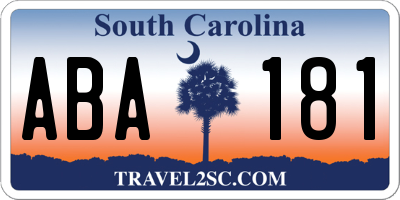 SC license plate ABA181